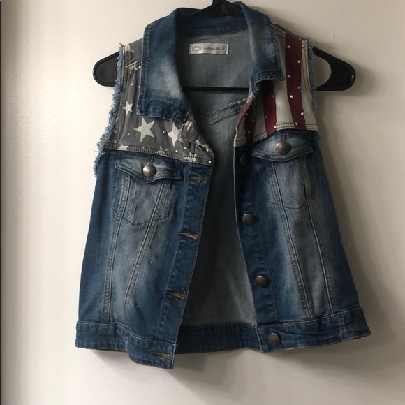 KARMA BLUE Jackets & Blazers - •Stars & Stripes Denim Vest•